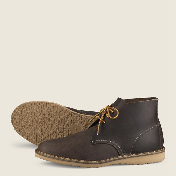 Red Wing Heritage Shoes Weekender – Chukka Rough & Tough Leather - Dark Grey - Mens ORD435826